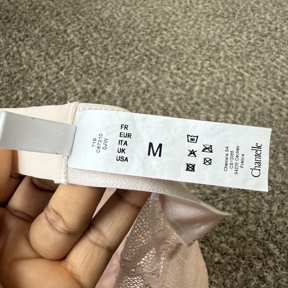 CHANTELLE EVERYDAY LACE RACERBACK WIRE FREE BRA Bralette PINK US M New - Picture 5 of 5